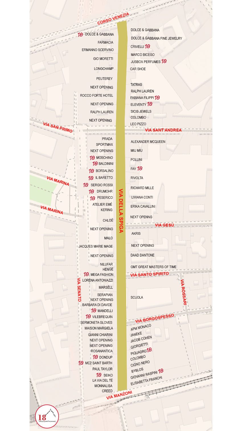Mappatura_Via della Spiga Mappatura_Via della Spiga