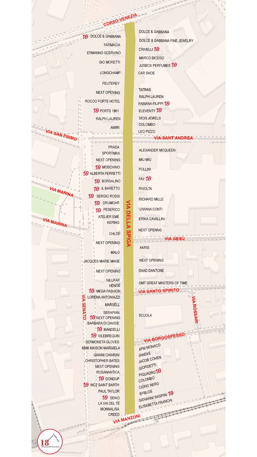 Mappatura_Via della Spiga Mappatura_Via della Spiga